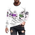 thumbnail image 2 of Styesk Chemises pour Hommes Col Rond Manches Longues Décontracté T-Shirt Imprimé Dégradé, 2 of 4