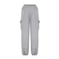 thumbnail image 6 of HXWCHs Women's Lined Cargo Sweatpants Loose Fit Athletic Joggers WITH Multiple Pockets for Casual Fall Outfits L Light Gray, 6 of 6