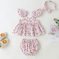 thumbnail image 2 of IROINNID Infant Girls Pretty Print Dress Tops Shorts With Hairband Set, 2 of 9