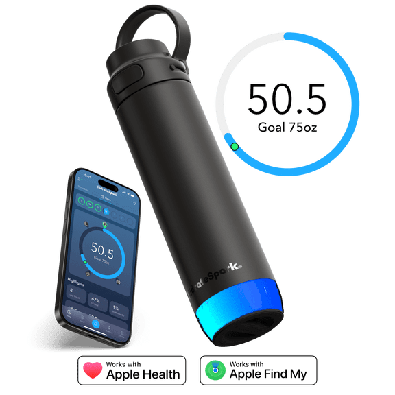 HidrateSpark PRO 2 21 oz Smart  Hydration Tracking Water Bottle - Chug Black