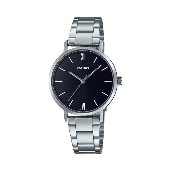 Casio Women’s Black Dial Stainless Steel Classic Bracelet Watch - LTP-VT02D-1AUDF