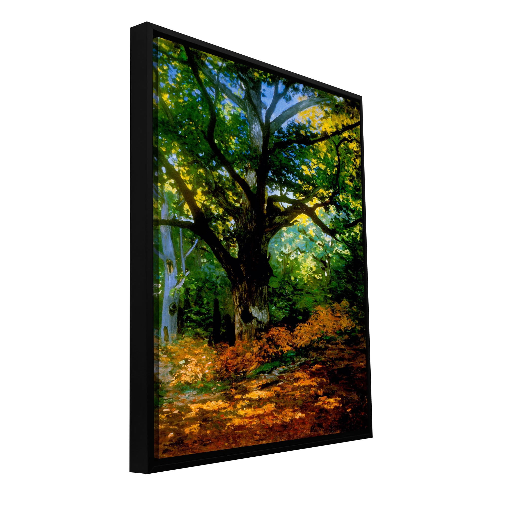 Claude Monet "Bodmer At Oak At Fountainbleau" Floater-Framed Gallery-Wrapped Canvas
