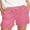 Pink, variant on Ladies Shorts Womens Summer Cotton Linen Shorts for Women Elastic High Waist with Pockets Dark Blue XXL