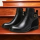 thumbnail image 5 of NECHOLOGY Botas Mujer Adulto Femenino Zapatos Botines de mujer Botas de tacón grueso con cremallera lateral para mujer Botines RetroBotines cortos Zapatos de mujer (Black, 7.5), 5 of 6