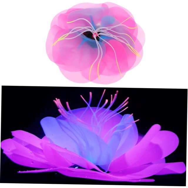 Flores artificiales NQ fluorescentes para estanque de loto decoración flotante