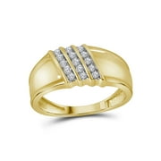 ARAIYA FINE JEWELRY 10kt Yellow Gold Mens Round Diamond Band Ring 1/6 Cttw