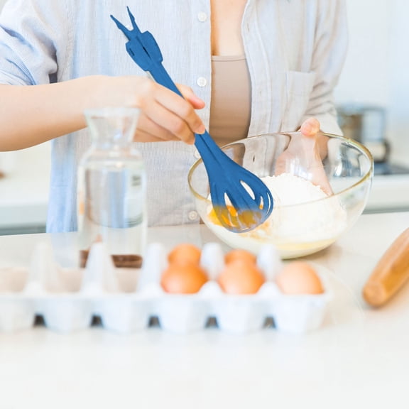 Egg Whisk New Silicone Line Eggbeater Household Baking Small Clear Stick Manual Eggwhip,Blue Kitchen Egg Beater