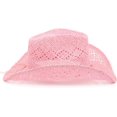 thumbnail image 4 of Straw Pink Cowgirl Hat for Women, Shapeable, Spring and Summer Pink Cowboy Hat, 4 of 8