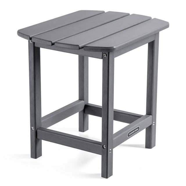Clearance! Rectangle Adirondack Outdoor Side Table,18 Inches Chairside Tea Tables with Storage Shelf,Weather Resistant Outdoor End Table for Patio,Pool,Yard