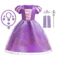 thumbnail image 1 of Vestido de princesa Rapunzel para niñas, disfraz de Princesa Sofía para niños de 2 a 8 años, vestido de fiesta de cumpleaños y Carnaval Fivean unisex, 1 of 2