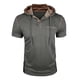 thumbnail image 4 of Ceisia Men's Slim Fit Contrast Hooded Henley Short Sleeve Shirt with Chest Pocket Gifts, 4 of 6