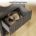 thumbnail image 6 of SICOTAS 26" Tall Farmhouse Nightstand Set of 2 with Drawer, Modern Beside Table with Minimalist Fluted Design & Handle-Less Storage Engineered Wood Bed Side Table for Bedroom, Black Oak, 6 of 13