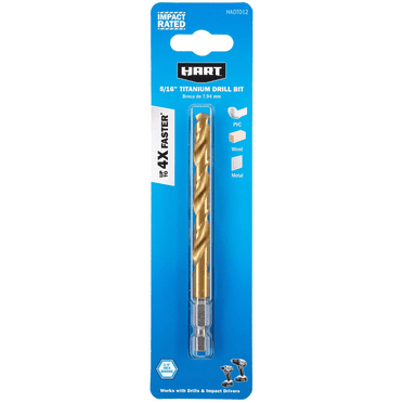 HART 5/16-inch Hex Shank Titanium Drill Bit Set
