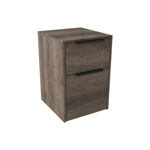 Two Tone Wooden File Cabinet with 2 File Drawers - Brown