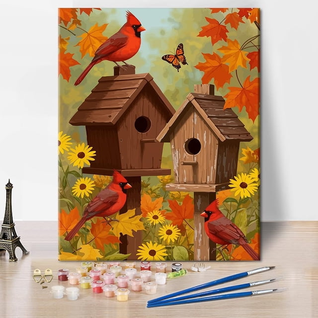 Forest Deer, Simple Number Paint Set, Home Decor, Forest Deer Number Paint Set Gift (40x50 cm), Unframed.,Artwork-06