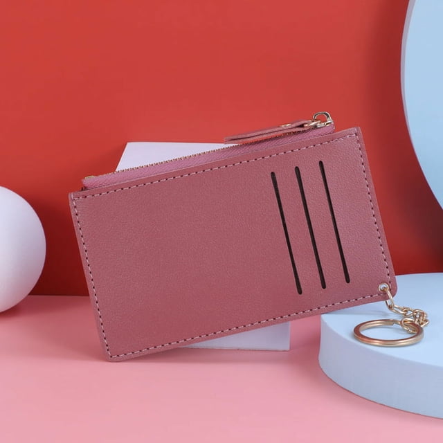 Monedero con llavero para mujer Laklulu, billetera minimalista con bolsillo frontal delgado y bloqueo RFID, tarjetero, monedero y monedero