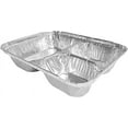 Aluminum 3-Compartment TV Dinner Trays with Board Lid - 8x6 Disposable