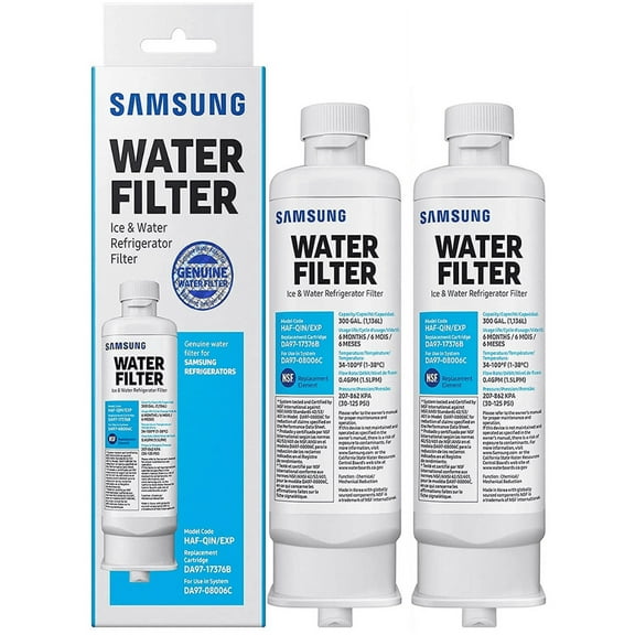DA97-17376B HAF-QIN DA97-08006C Refrigerator Water Filter HAF-QIN/EXP Samsung DA9717376B HAFQIN DA9717376B (2 Pack)
