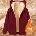 thumbnail image 7 of FAOWME Womens Hoodies With Pocket Long Sleeve Solid Color Zipper Plush Thickened Comfortable Fashion Sweatshirts For Autumn Winter Daily Wear Xxxl, 7 of 7