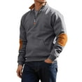 thumbnail image 1 of Veste Athlétique à Col Montant Doublé Fermeture Éclair devant Patchwork Chandail Décontracté Chaud pour l'Hiver, 1 of 6