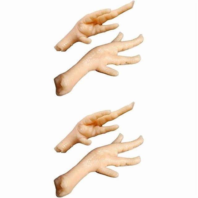 wonima44 PRETYZOOM Realistic Faux Chicken Feet Props, 2 Pcs Simulated Food Model for Photography, Kitchen Decoration, Themed Events, Display