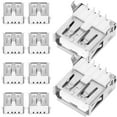 thumbnail image 1 of ETHZZLE 100pcs USB Socket Female USB Jack Socket Connector Silver Connection Protection for Smartphones, 1 of 6