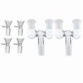 thumbnail image 3 of Glass Tube Adapter, 2 Pcs 14mm to Double 14mm Female Adapter with 4 Pcs 14mm Transparent Glass Funnel Adapter, 3 of 5