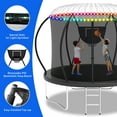 thumbnail image 6 of XMIKA Trampoline 1000LBS, 10FT 8FT 12FT 14FT 16FT Trampolines with Basketball Hoop, Enclosure, Ladder, LED, Sprinkler, Socks, Curved Poles Recreational Trampoline, Outdoor Trampoline for Kids/Adults, 6 of 9