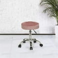 thumbnail image 5 of Bowery Hill Tufted Adjustable Backless Metal Vanity Stool in Pink, 5 of 8