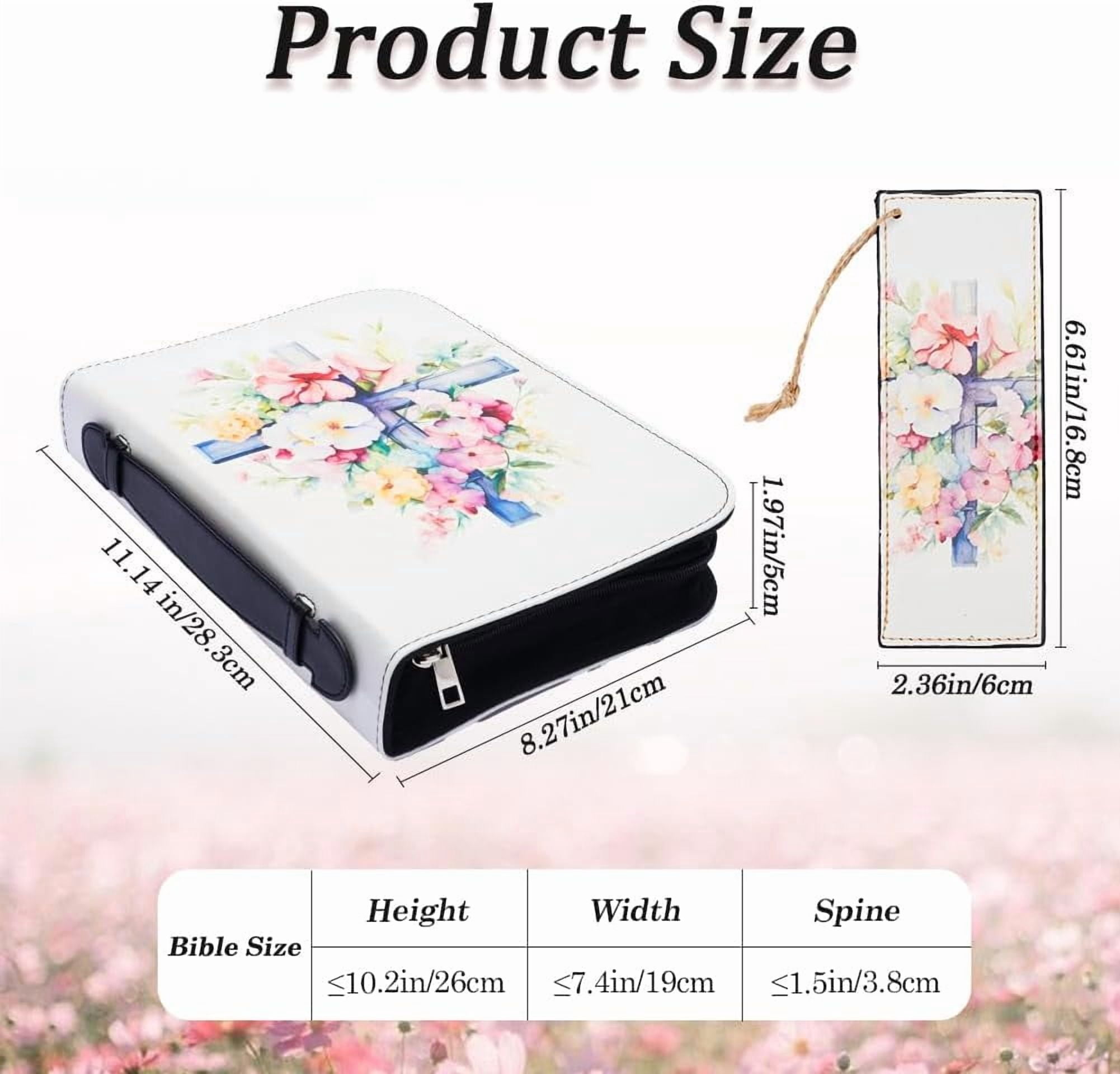 Bible Cases Fit 10.2 x 7.4 x 1.5In with PU Bookmark Book Cover Peru Books Sleeve Bibles Word Travelbook Wristlet Strap Covers Gifts for Friend Mixed Color