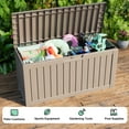 thumbnail image 5 of 80 Gallon Resin Deck Box, Lockable Patio Outdoor Storage Box for Furniture, Garden Tools and Tools Storage, Waterproof Outside Storage Boxes, 5 of 7