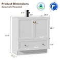 thumbnail image 2 of Eclife 30" Single Bathroom Vanity Cabinet with Integrated Sink Top, Hand Painted, 2 of 7