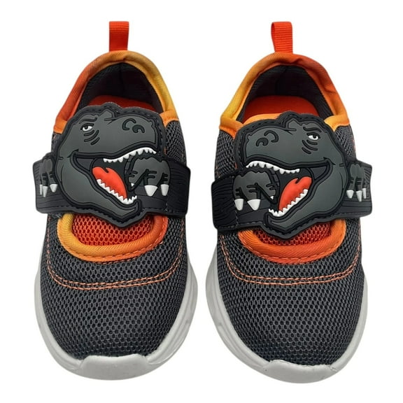 Carter’s Toddler Boys T-Rex Slip-On Shoes Size 7 Gray Yellow Light-Up Sneakers