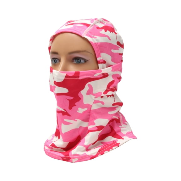 Full Face Mask Polyester Camouflage Face Cover Windproof,Quick-drying Rose Red 1 Pcs