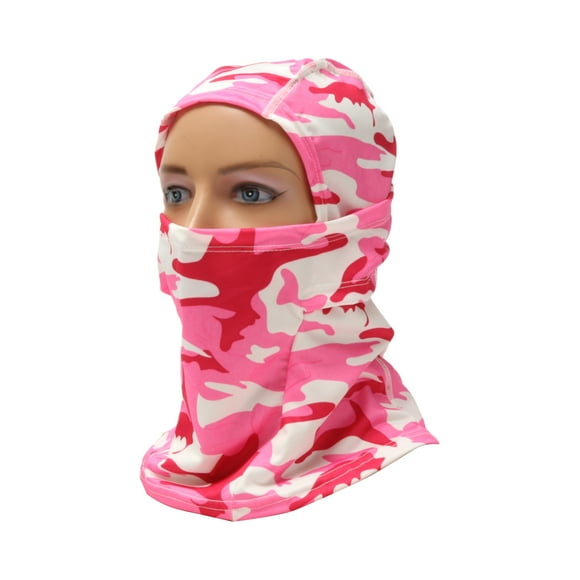 Máscara Facial Completa de Poliéster Camuflaje A Prueba de Viento, de Secado Rápido Rojo Rosa 1 Pcs
