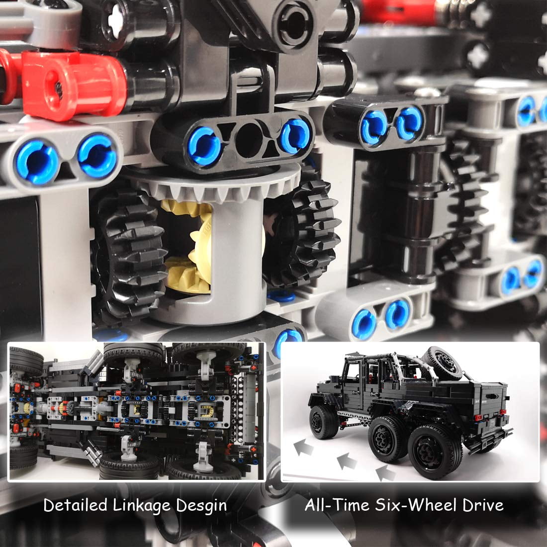 Nifeliz Black Pickup G63 6X6 MOC Building Blocks and Engineering Toy Adult Collectible Model Cars Kits to Build 1 8 Scale Truck Model 3300 Pieces