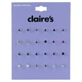 thumbnail image 3 of Claire's Girls Teen 2mm Multicolor Jewel Crystal Stud Earrings Set, Post Back, 12-Pack, 3 of 5
