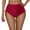#B Wine, variant on Alkepwun High Waisted Bikini Bottoms Women Strappy Swim Bottoms Full Coverage Bathing Suit Bottoms Low Raise Swimsuit Briefs Shorts