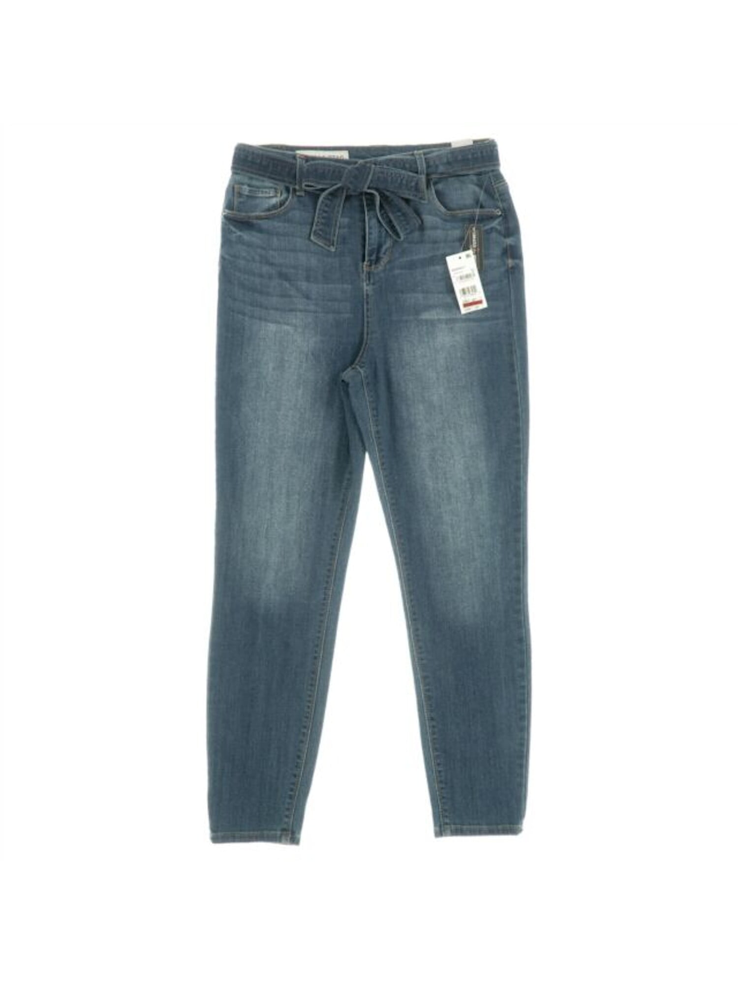 Vanilla Star - VANILLA STAR Womens Blue Belted Straight leg Jeans Size 25 Waist - Walmart.com
