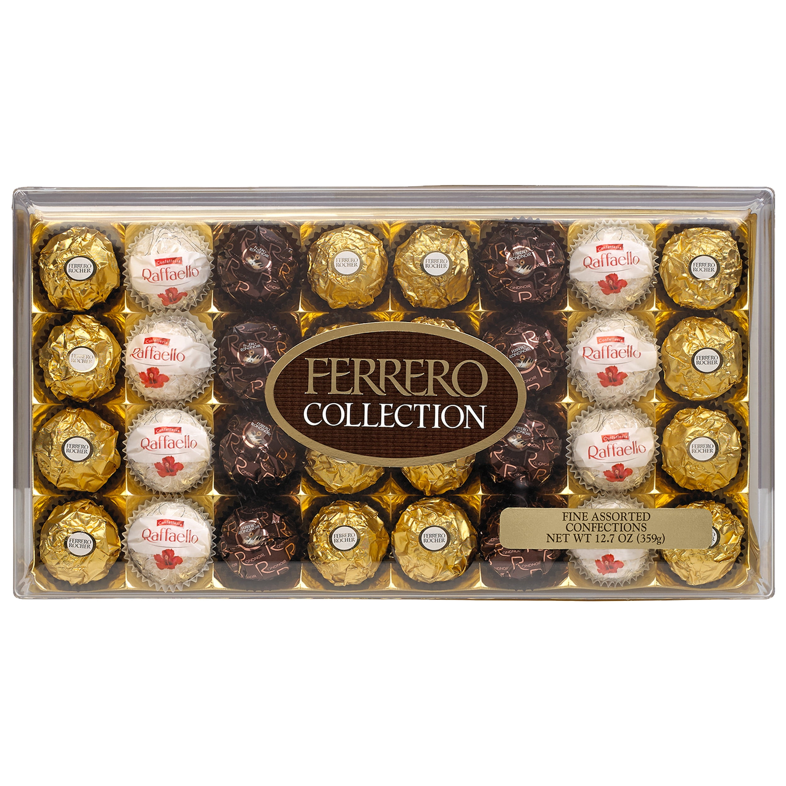 Ferrero Collection Premium Gourmet Assorted Hazelnut Milk Chocolate, Dark Chocolate and Coconut, Great Holiday Gift Box, 12.7 oz, 32 Count