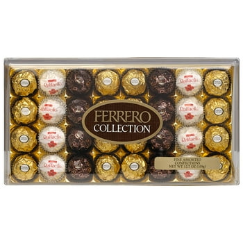 Ferrero Collection Premium Gourmet Assorted Hazelnut Milk Chocolate, Dark Chocolate and Coconut, Great Holiday Gift Box, 12.7 oz, 32 Count