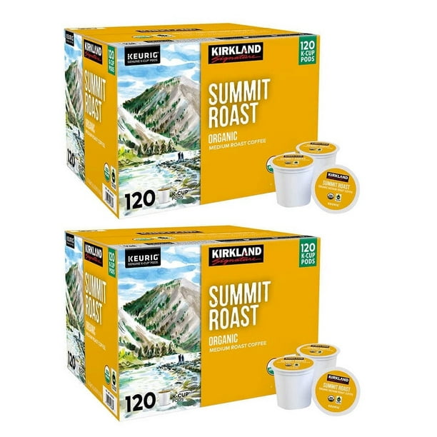 Kirkland Signature Coffee Organic Summit Roast KCup Pod, 120count 2PK