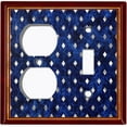 thumbnail image 4 of Metal Light Switch Plate Cover Elegant Maroon Blue Rhombus Pattern Frame FRA042, 4 of 13