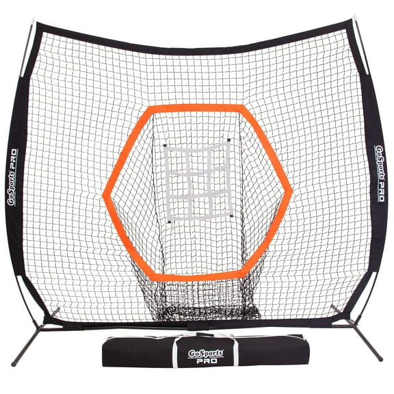 GoSports 7 ft x 7 ft PRO Baseball & Softball Practice Hitting & Pitching Net with Bow Type Frame