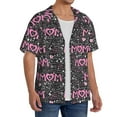 thumbnail image 4 of Balery Lovely Mom Ever Men's Casual Button Down Shirt Short Sleeve Textured Summer Cuban Beach Shirts-Small, 4 of 7