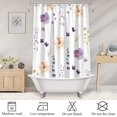 thumbnail image 4 of Floral Shower Curtain for Bathroom, Watercolor Purple Flower Bathroom Curtain, Vintage Plant Curtain Bath Decoration, Waterproof Fabric Shower Curtain Set with 12 Hooks, 72x78 Inches, 4 of 6