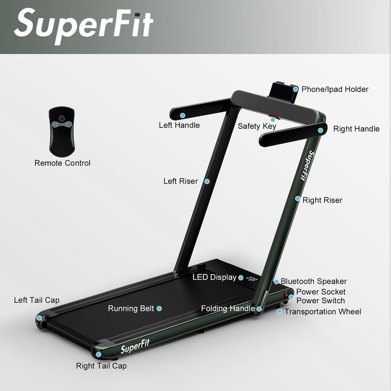 SuperFit Up To 7.5MPH 2.25HP 2 in 1 Single Display Screen 