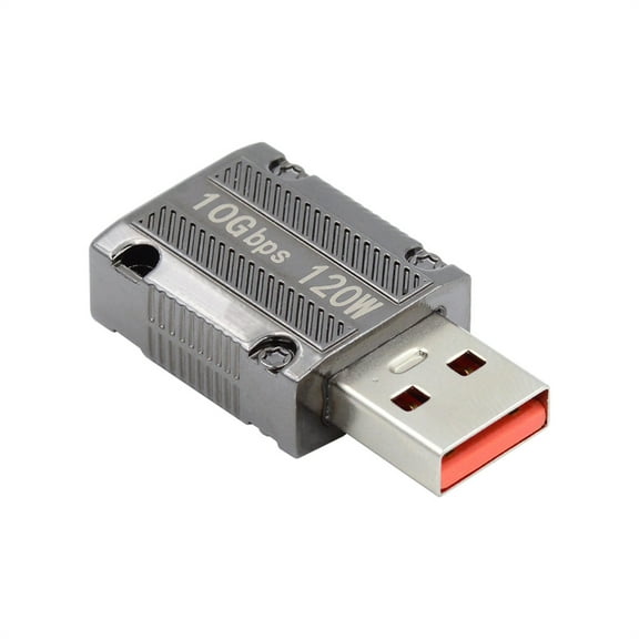 FVH USB-C USB 3.1 Type C Female to USB 3.0 A Male 10Gbps Data 120W Power Adapter Alloy Shell for Laptop Tablet Mobile Phone