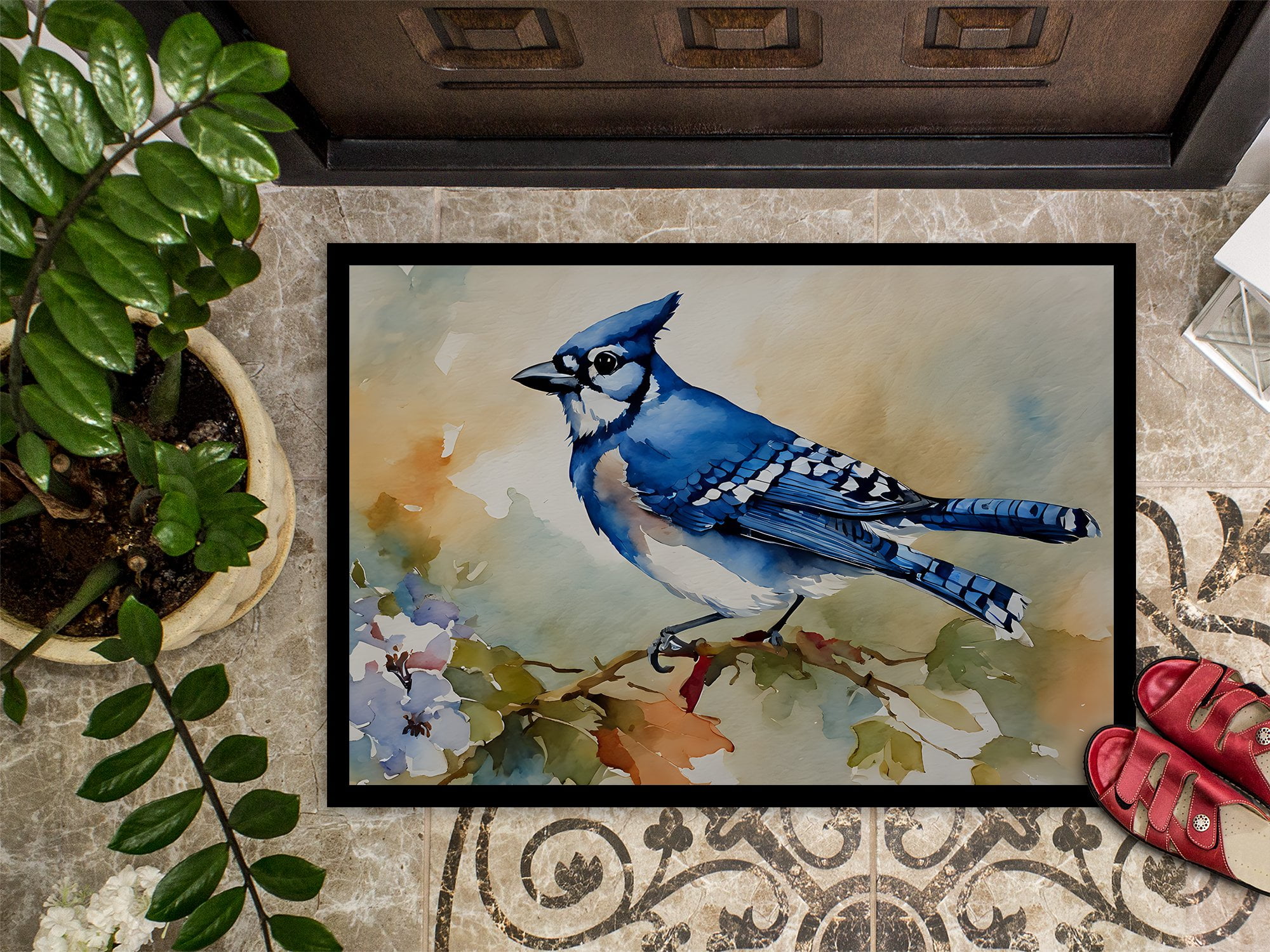 Carolines Treasures DAC3184JMAT 24 x 36 in. Unisex Blue Jay Doormat