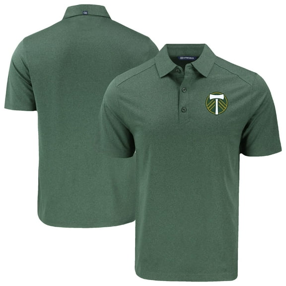 Men's-Cutter & Buck  Heather Green Portland Timbers Big & Tall Forge Eco Stretch Recycled Polo